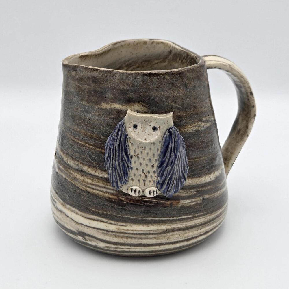 Handmade Ceramic Owl Pitcher - Rustic Pottery Jug Woodland Kitchen Stoneware